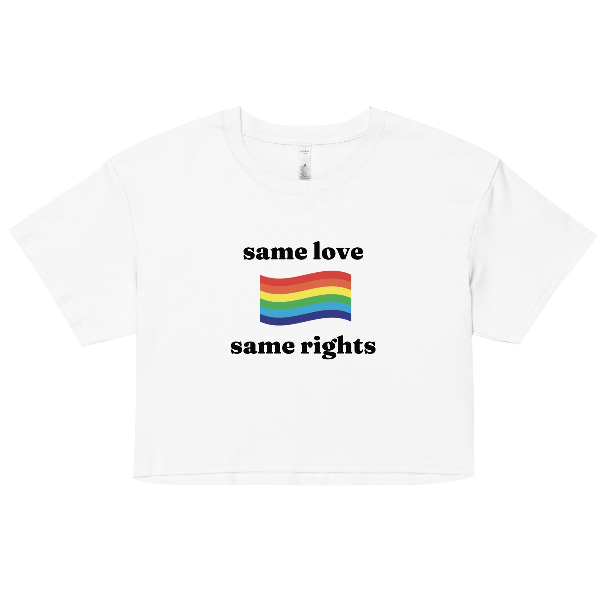 Same Love Same Rights crop top, view 8 — Rose Gold Co