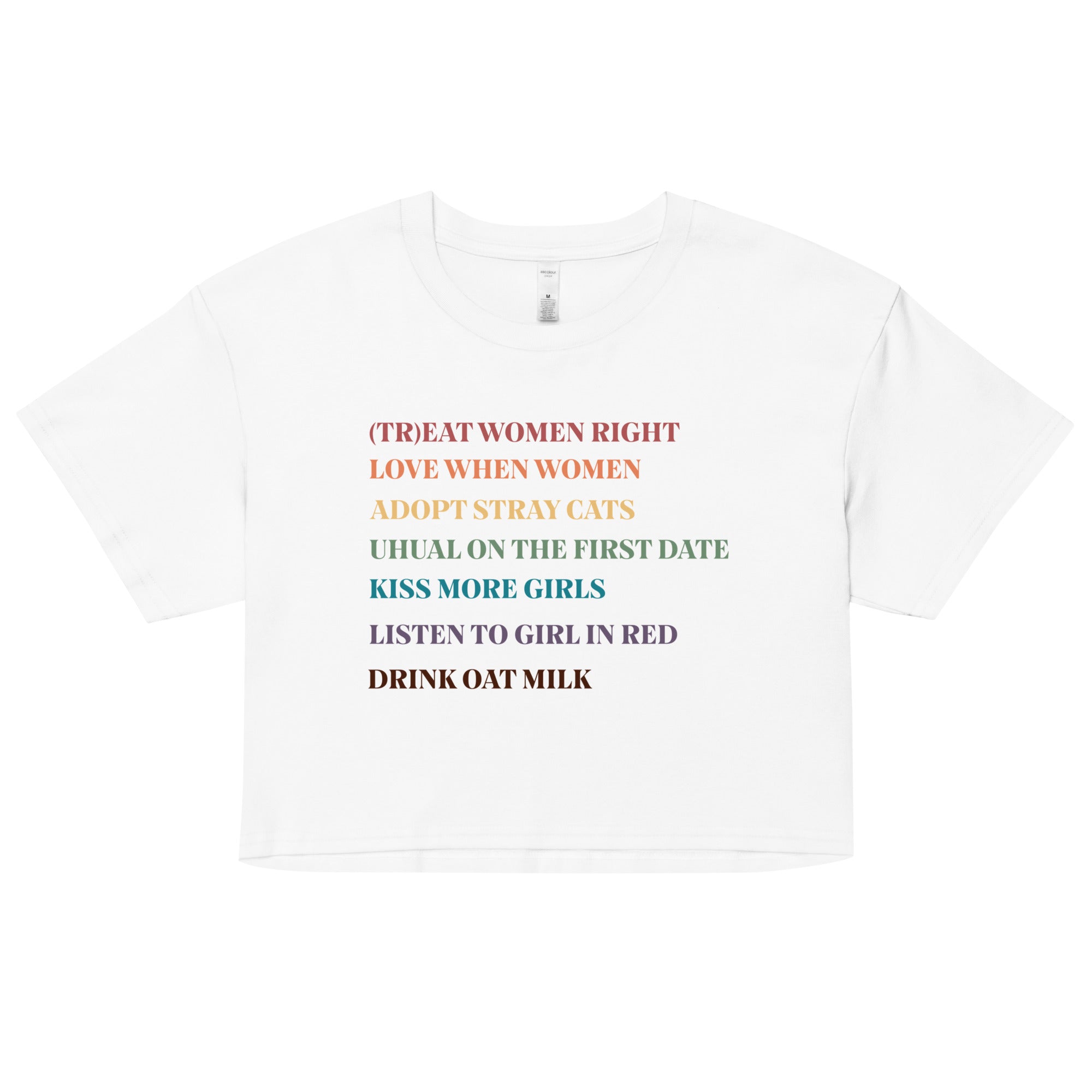 Lesbian Rules women's crop top, view 8 — Rose Gold Co