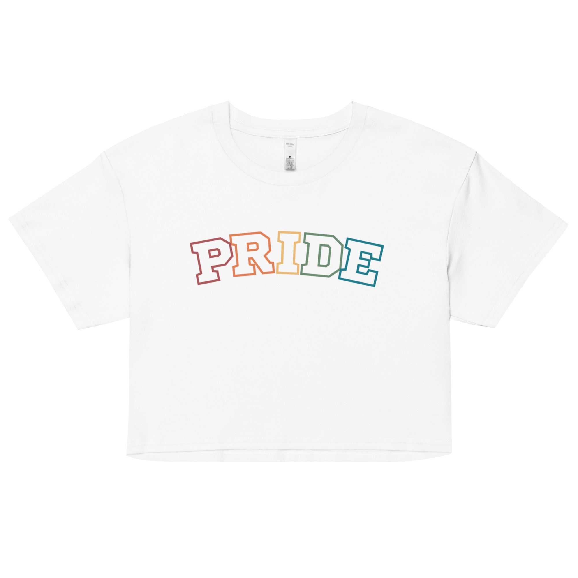 LGBT pride crop top, side view — Rose Gold Co