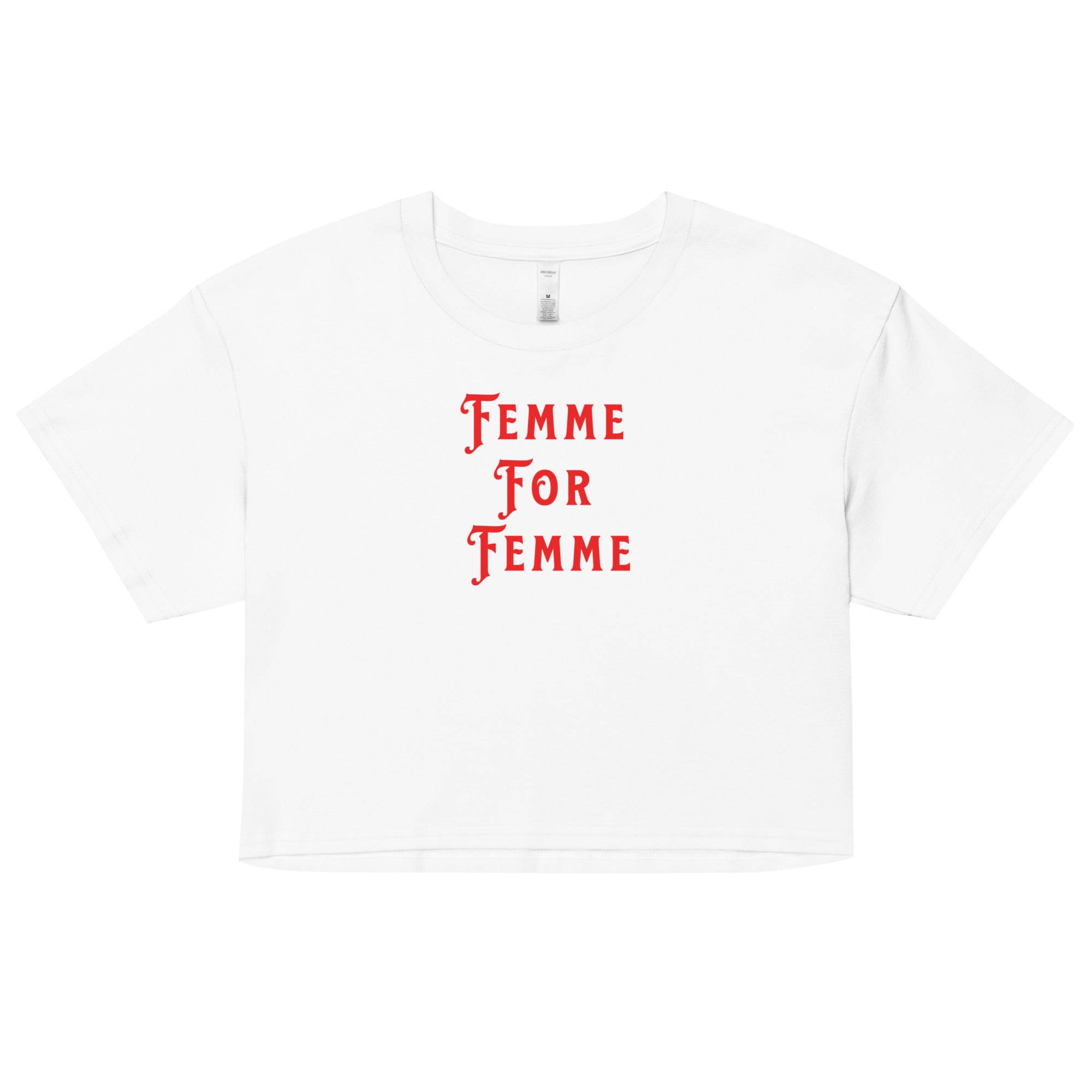 Femme For Femme crop top, front view — Rose Gold Co