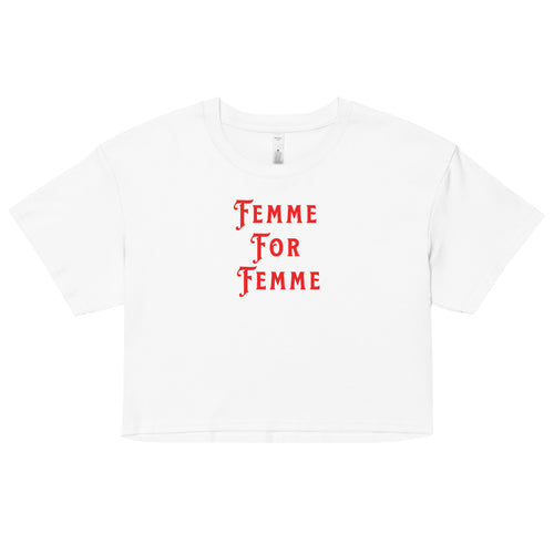 Femme For Femme crop top, front view — Rose Gold Co