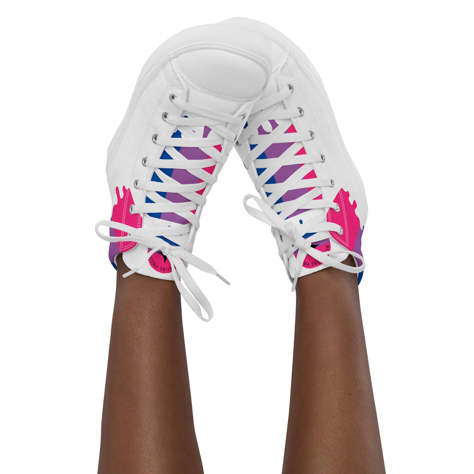 Melting bisexual pride women's high tops, view 3 — Rose Gold Co