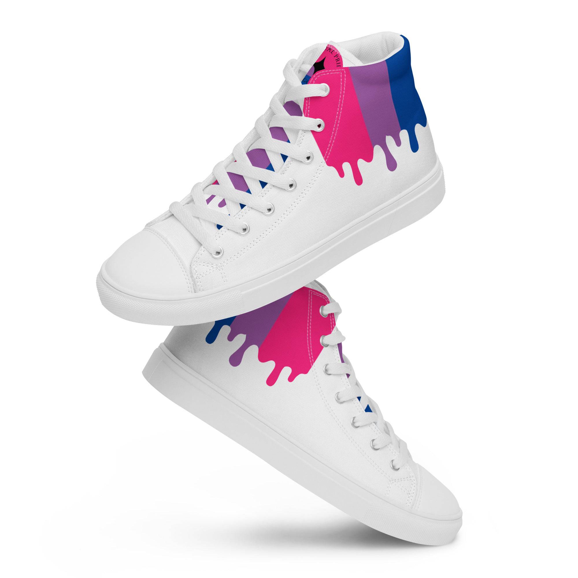 Melting bisexual pride women's high tops, view 2 — Rose Gold Co