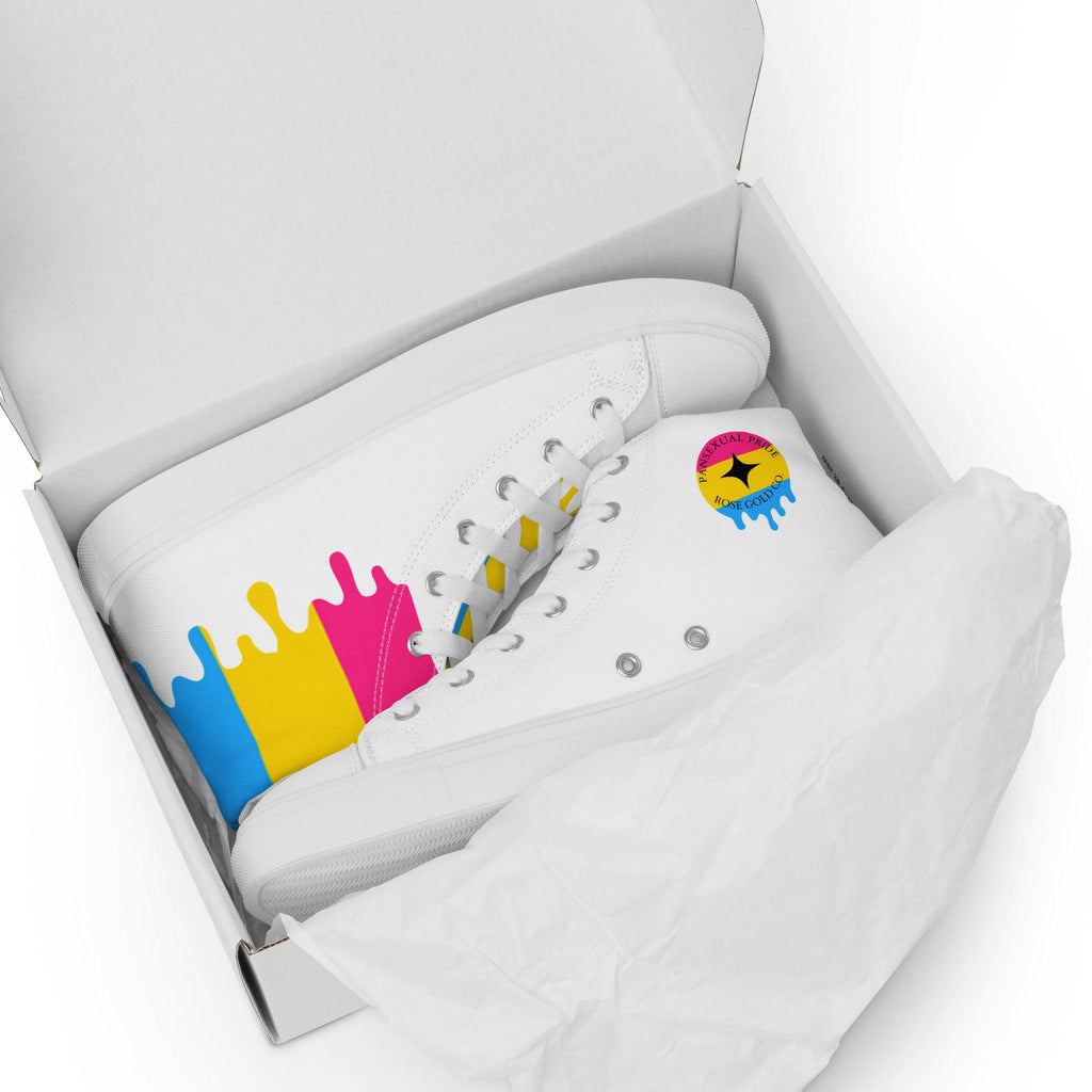 Melting pansexual pride women's high tops, view 3 — Rose Gold Co