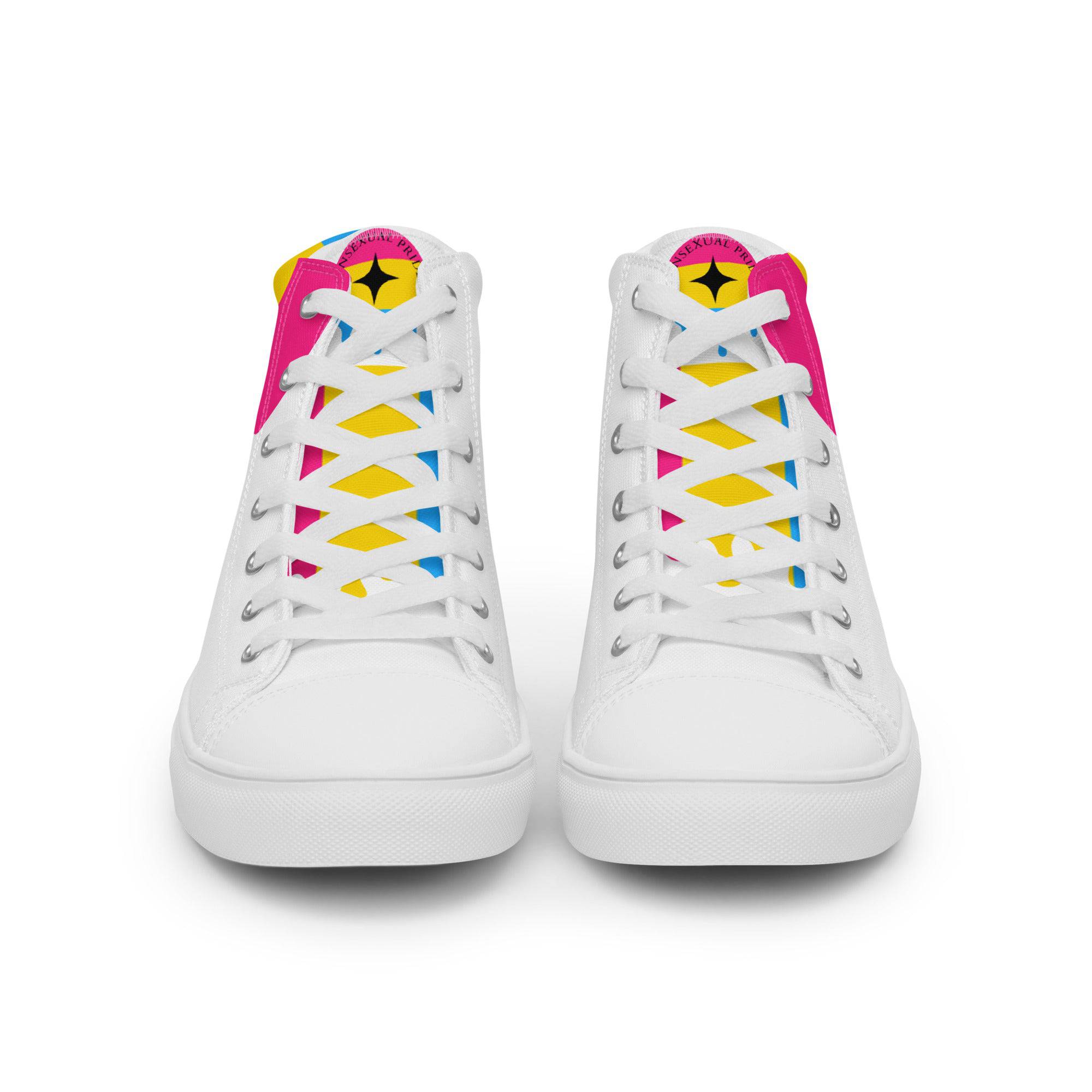 Melting pansexual pride women's high tops, view 7 — Rose Gold Co