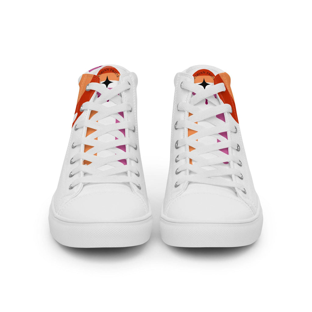 Lesbian pride women's high top canvas shoes, view 8 — Rose Gold Co