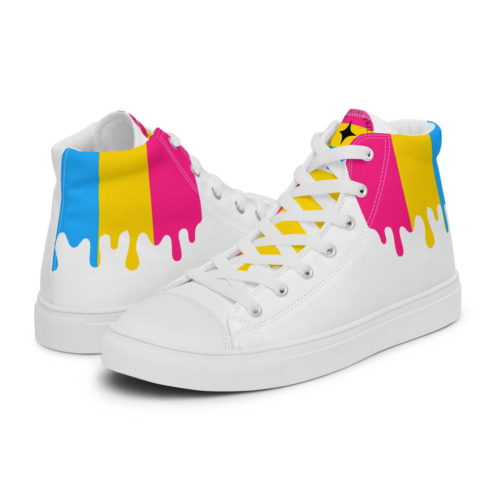 Melting pansexual pride women's high tops, view 6 — Rose Gold Co