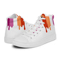 Lesbian pride women's high top canvas shoes, front view — Rose Gold Co