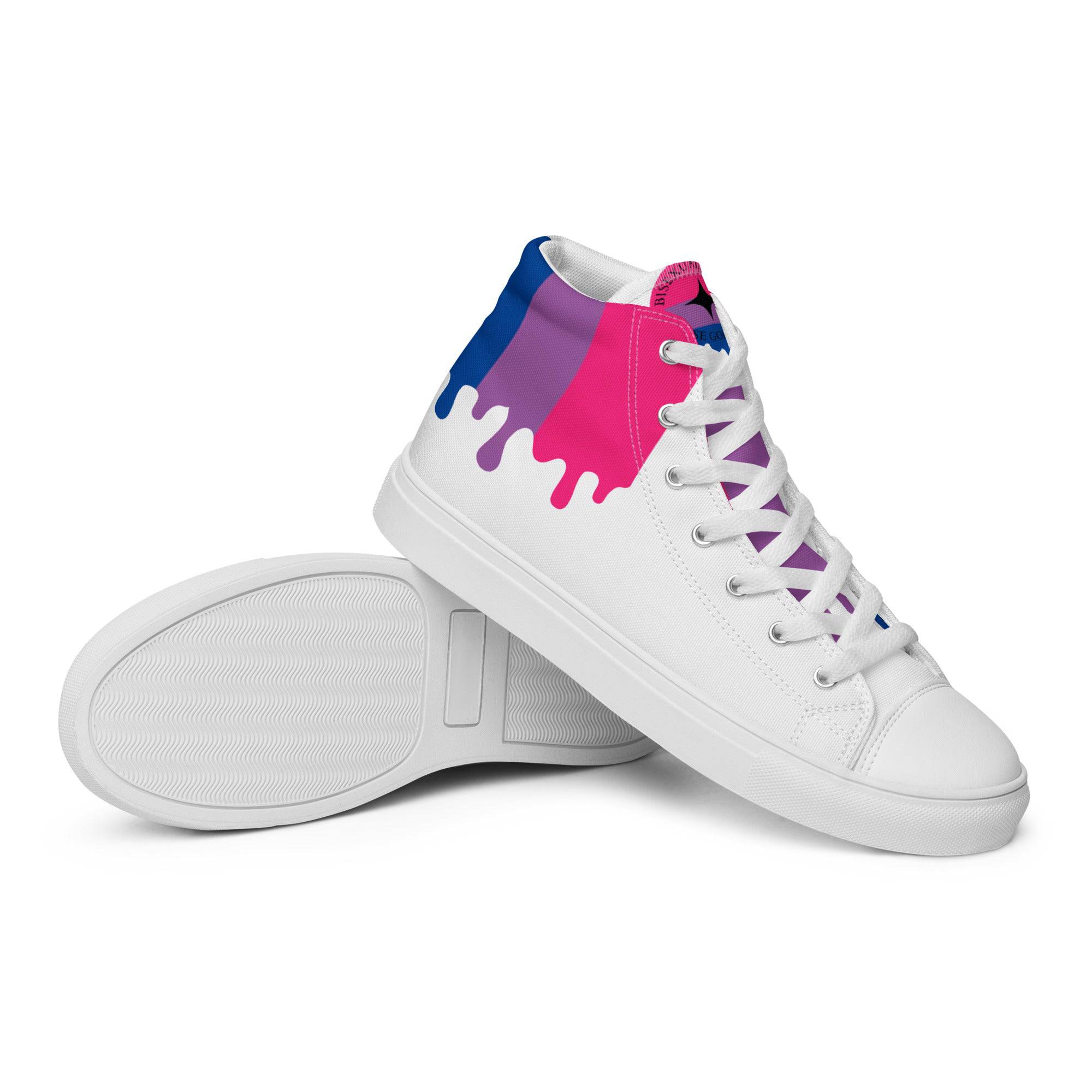 Melting bisexual pride women's high tops, view 6 — Rose Gold Co