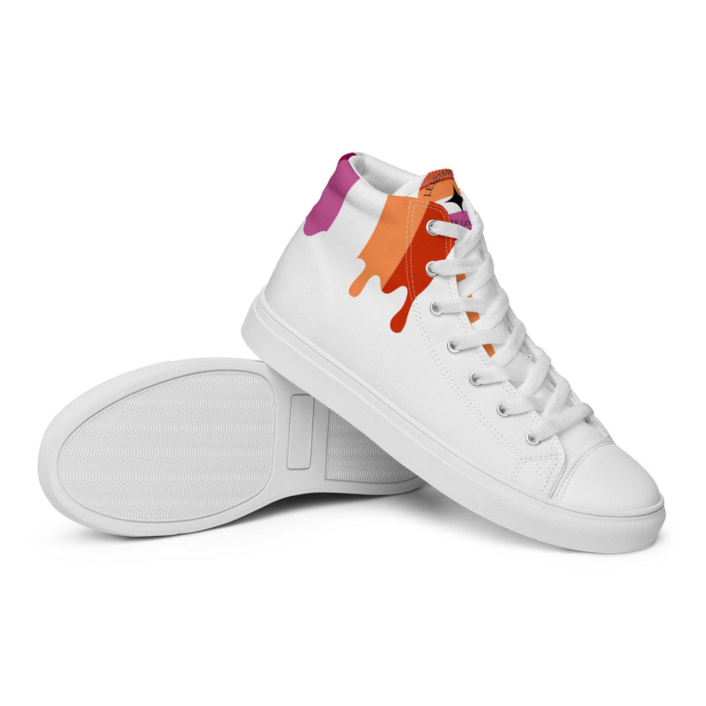 Lesbian pride women's high top canvas shoes, view 5 — Rose Gold Co