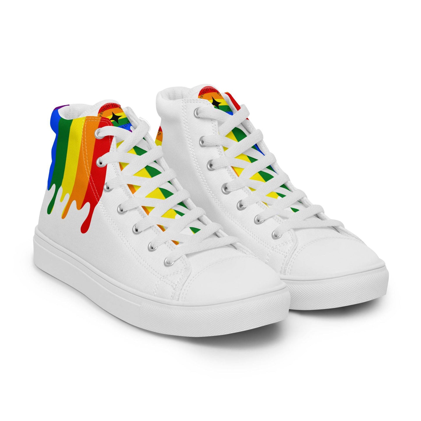 LGBT Rainbow Melting Pride Women’s high top shoes - Rose Gold Co. Shop