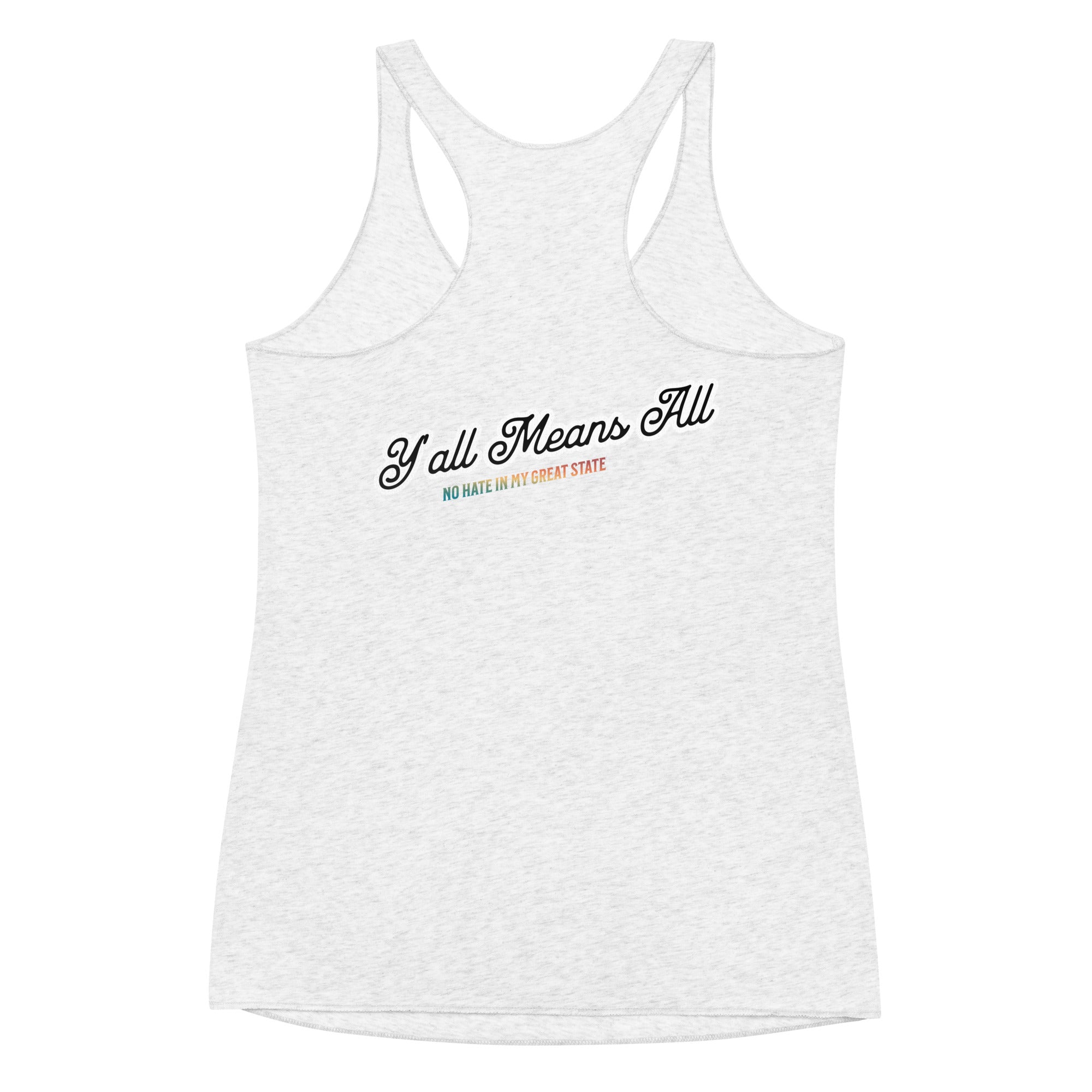 No Hate In My Great State women's racerback tank, view 11 — Rose Gold Co