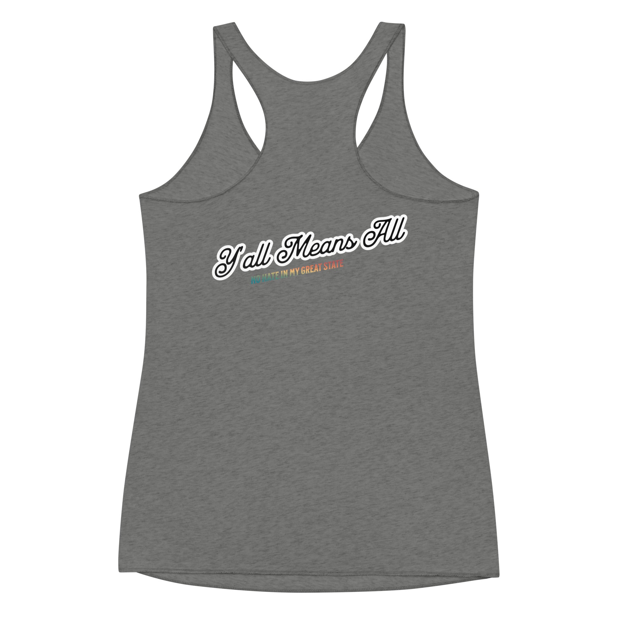 No Hate In My Great State women's racerback tank, view 10 — Rose Gold Co