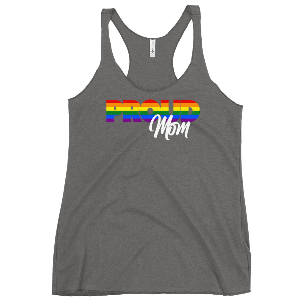 Proud Mom rainbow racerback tank, view 10 — Rose Gold Co