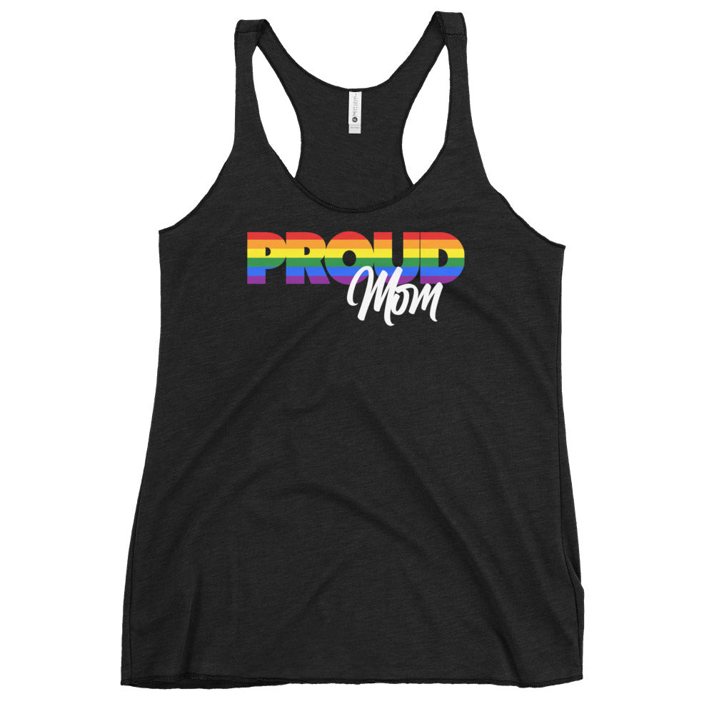 Proud Mom rainbow racerback tank, view 6 — Rose Gold Co