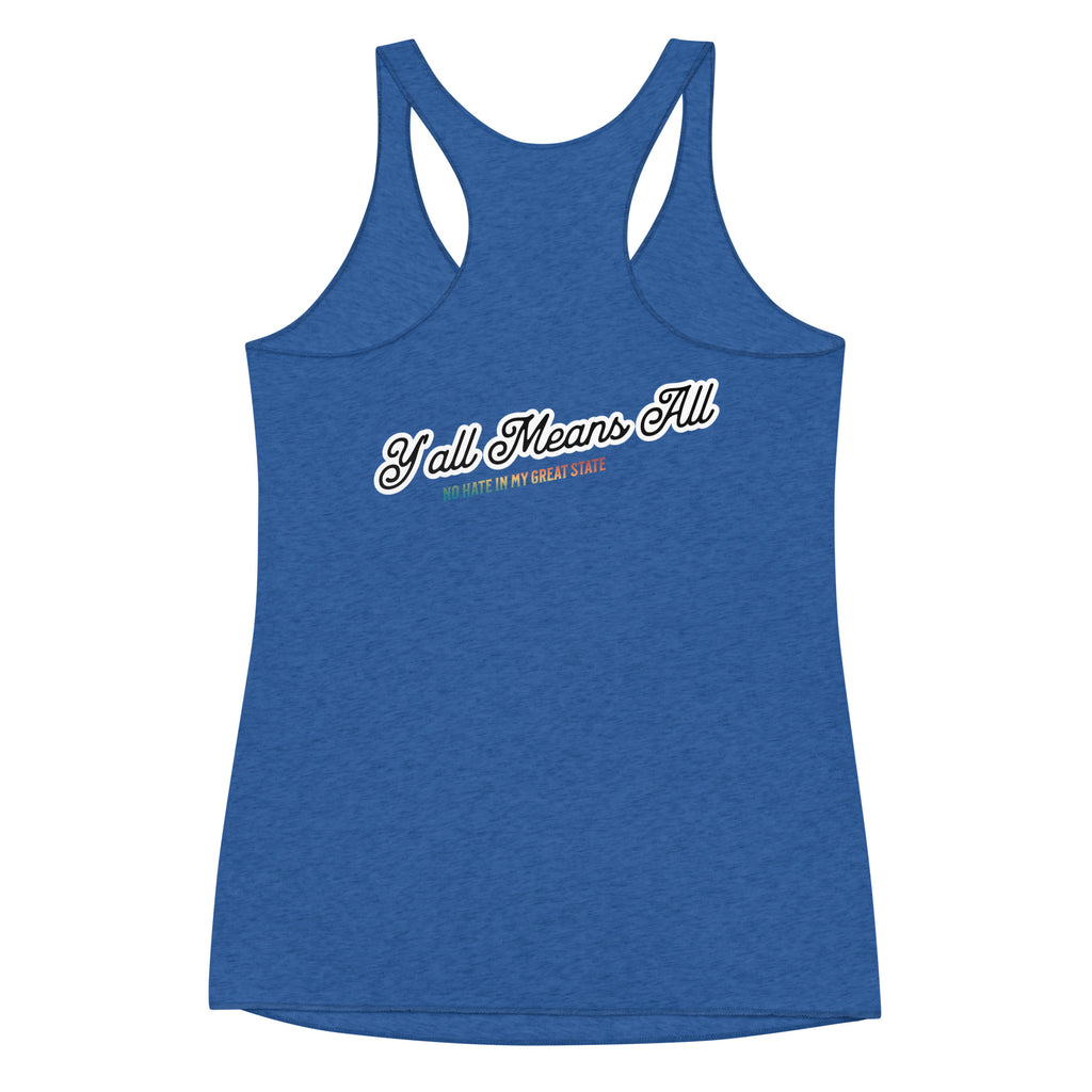 No Hate In My Great State women's racerback tank, view 8 — Rose Gold Co