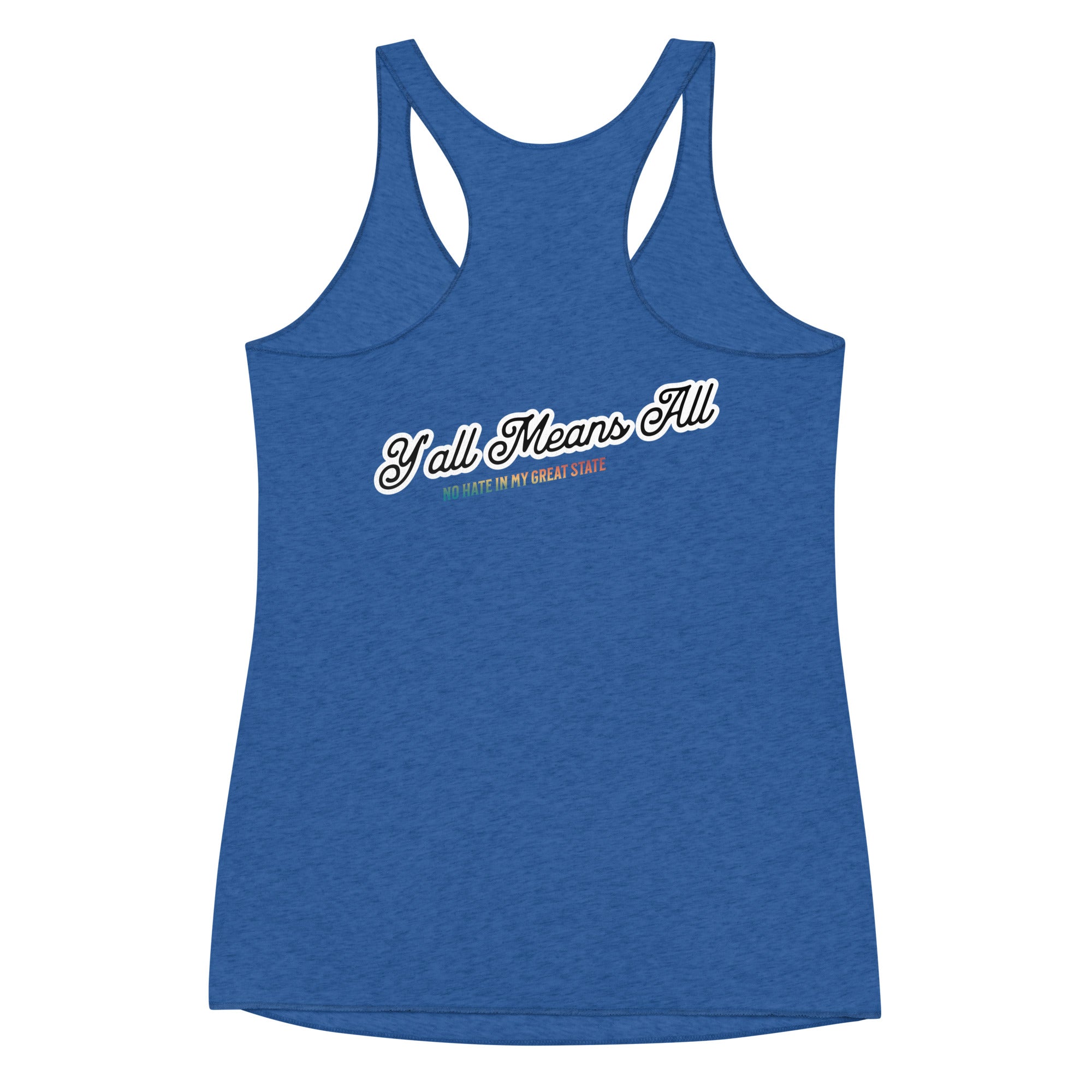 No Hate In My Great State women's racerback tank, view 8 — Rose Gold Co