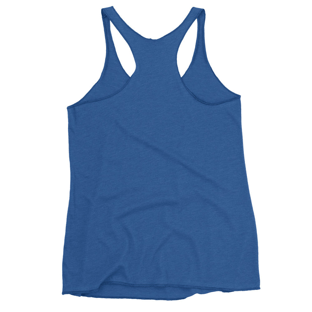 Proud Mom rainbow tri-blend racerback tank, view 10 — Rose Gold Co