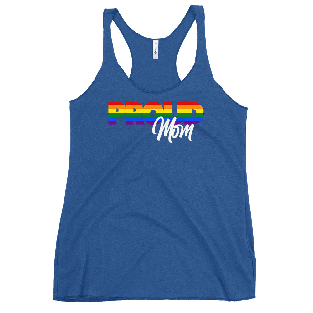 Proud Mom rainbow racerback tank, view 8 — Rose Gold Co