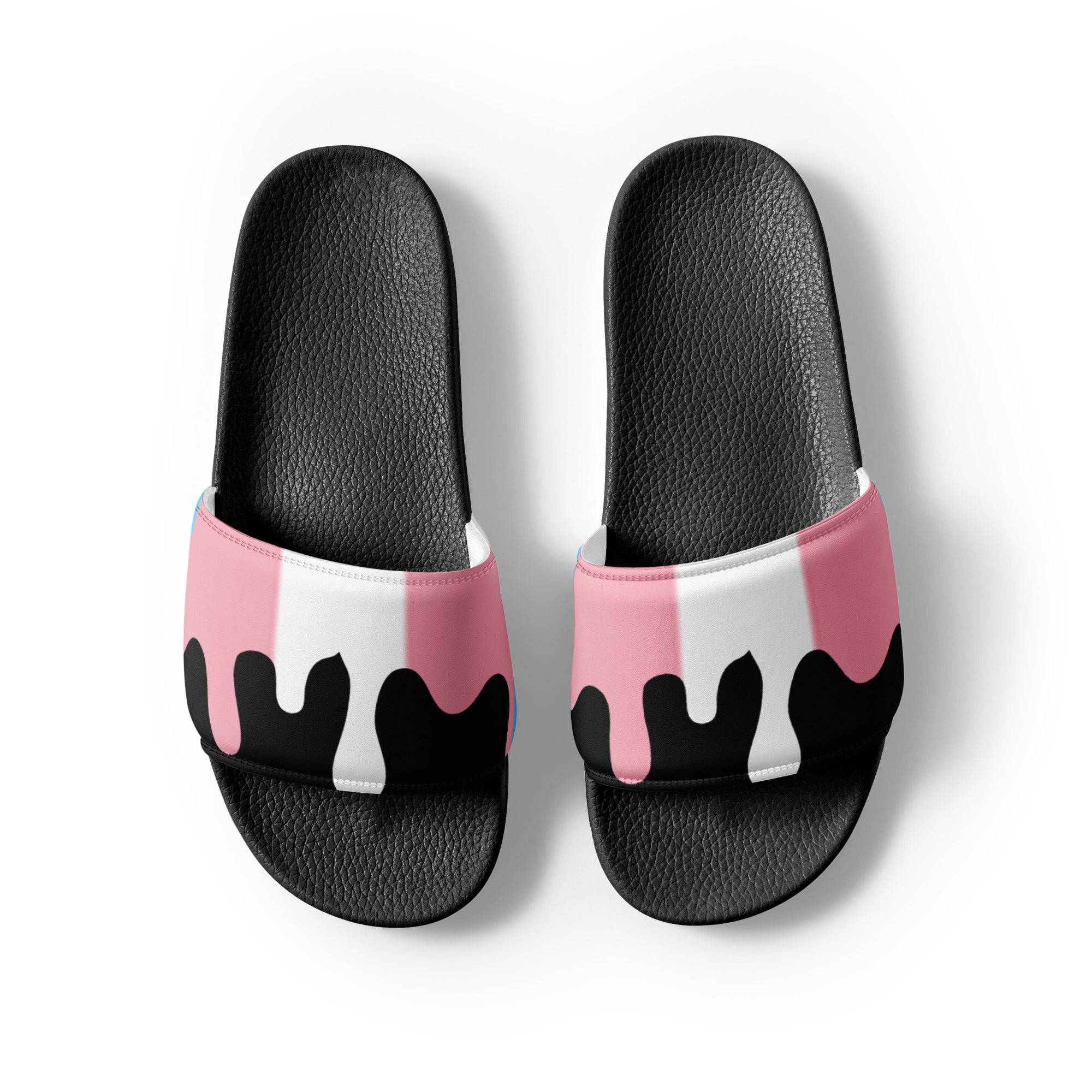 Trans melting pride flag women's slides, view 7 — Rose Gold Co