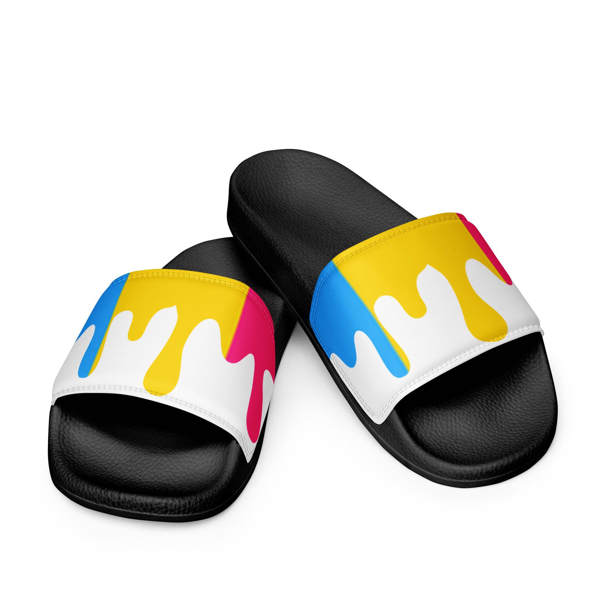 Pansexual melting pride flag women's slides, view 7 — Rose Gold Co