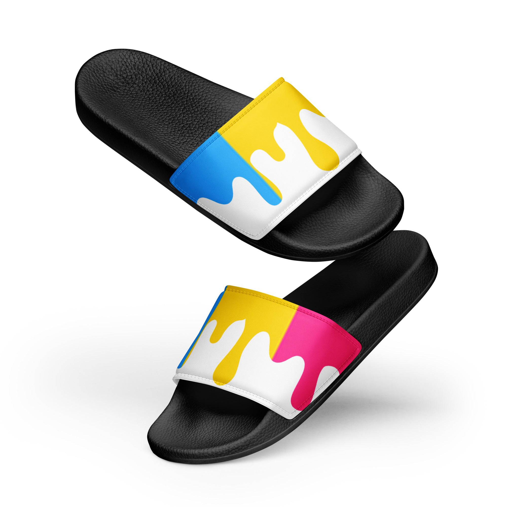 Pansexual melting pride flag women's slides, view 8 — Rose Gold Co
