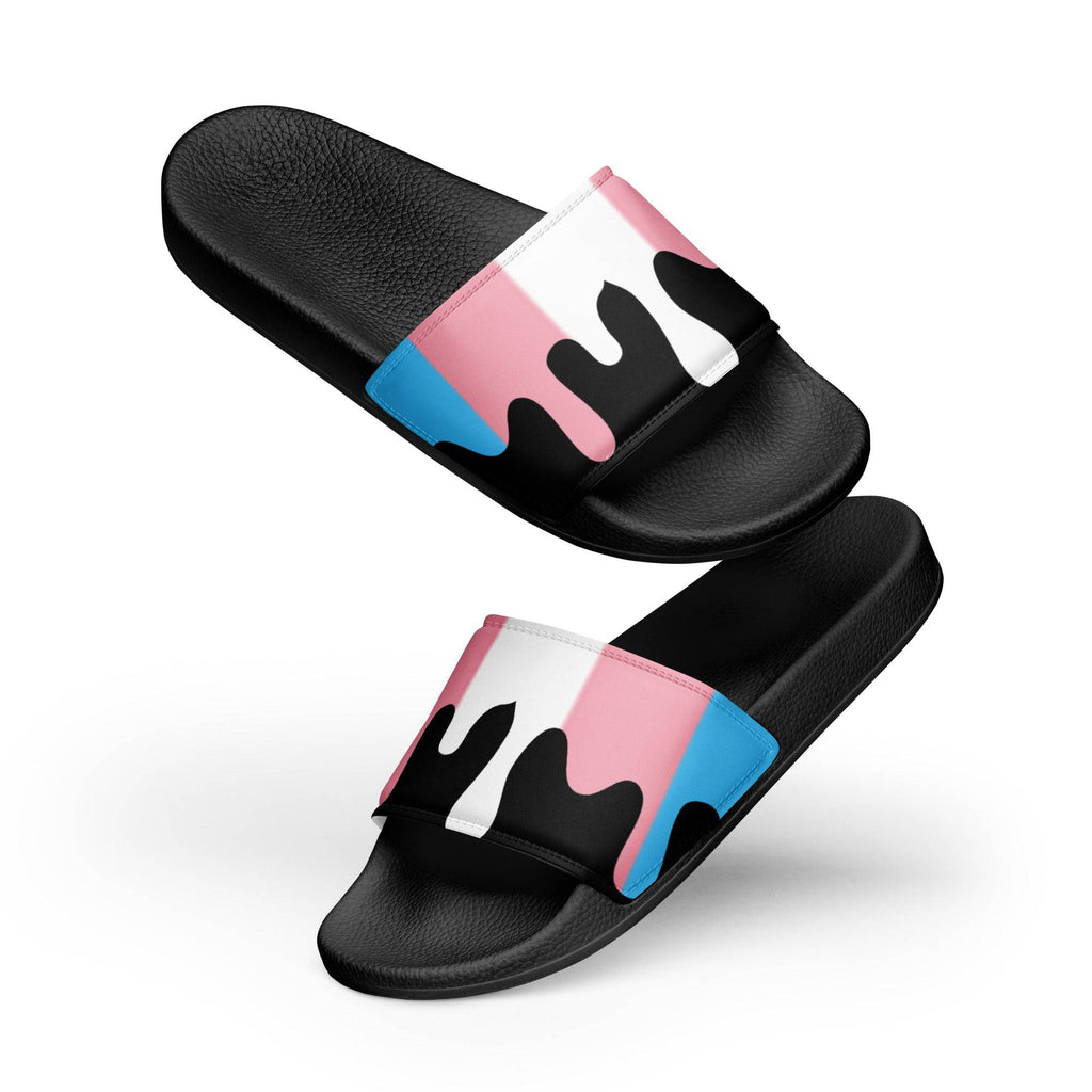 Trans melting pride flag women's slides, view 2 — Rose Gold Co