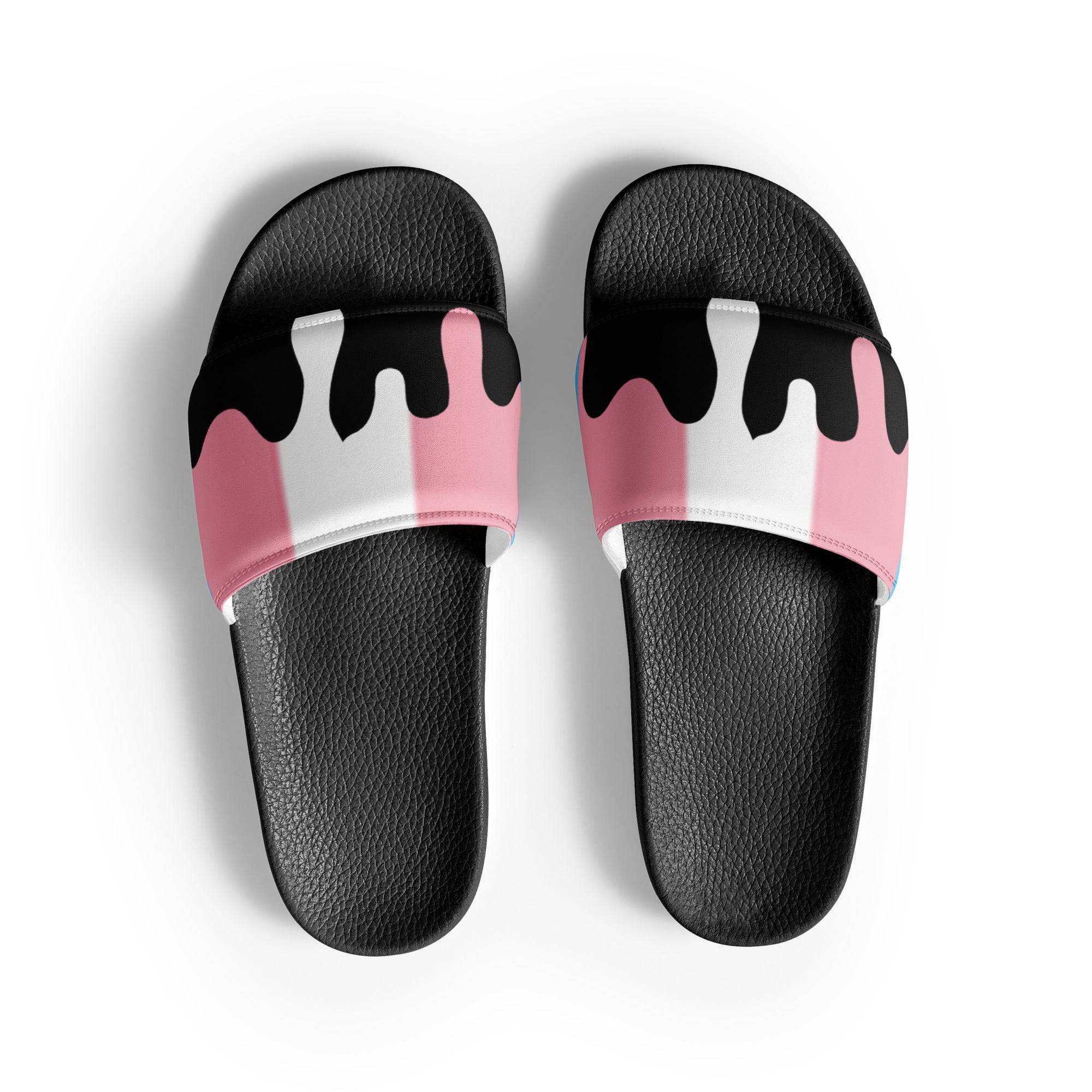 Trans melting pride flag women's slides, view 6 — Rose Gold Co