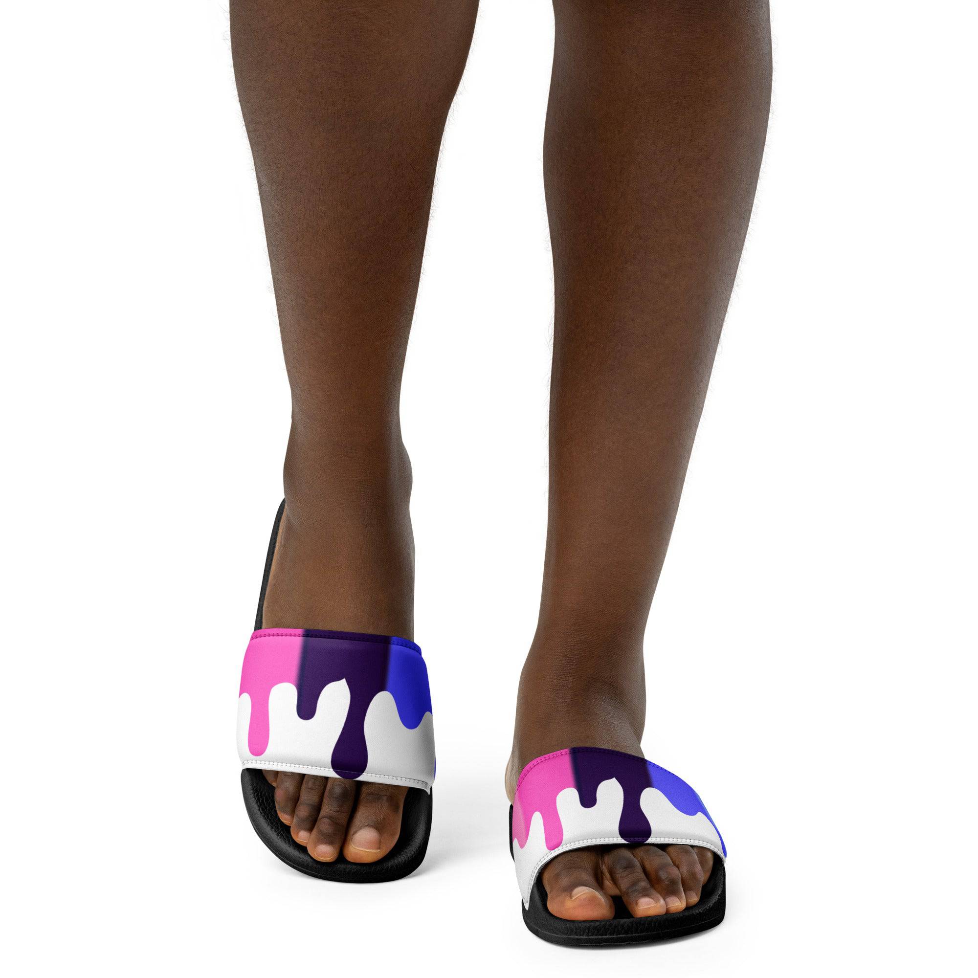 Omni melting pride flag women's slides, view 5 — Rose Gold Co