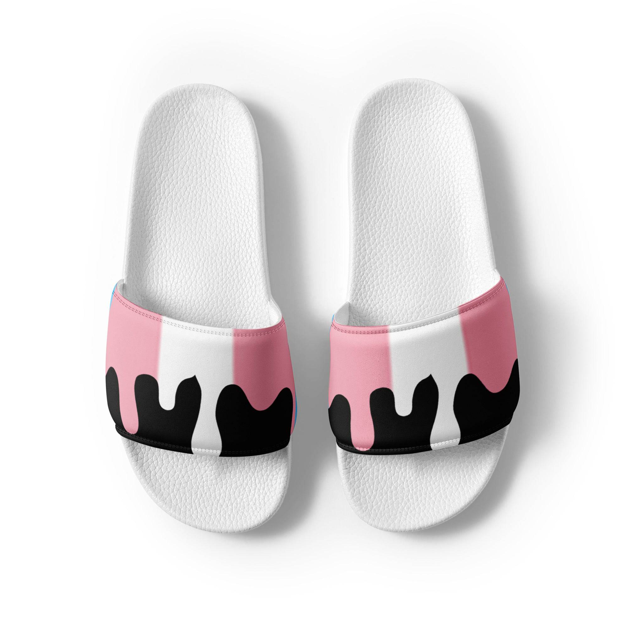 Trans melting pride flag women's slides, view 9 — Rose Gold Co