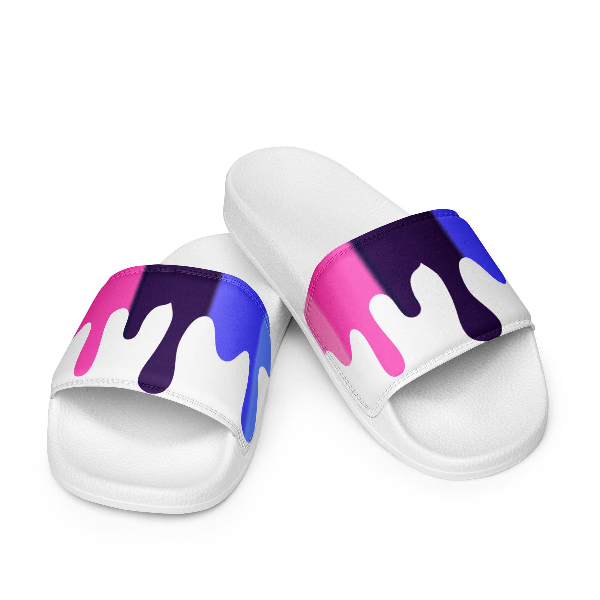 Omni melting pride flag women's slides, view 3 — Rose Gold Co