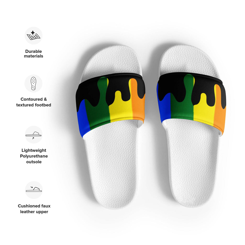 Rainbow melting pride flag women's slides, view 5 — Rose Gold Co