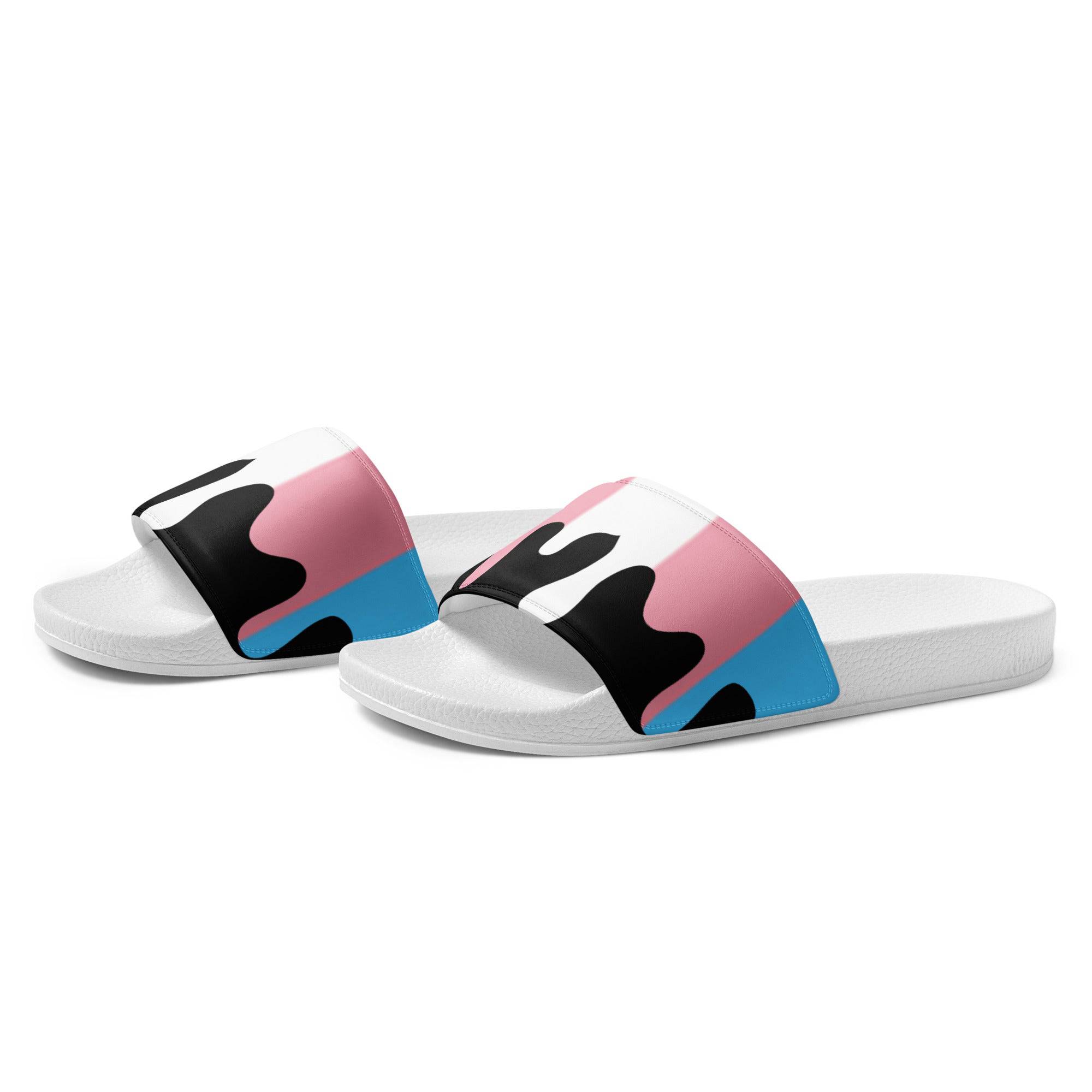 Trans melting pride flag women's slides, view 10 — Rose Gold Co