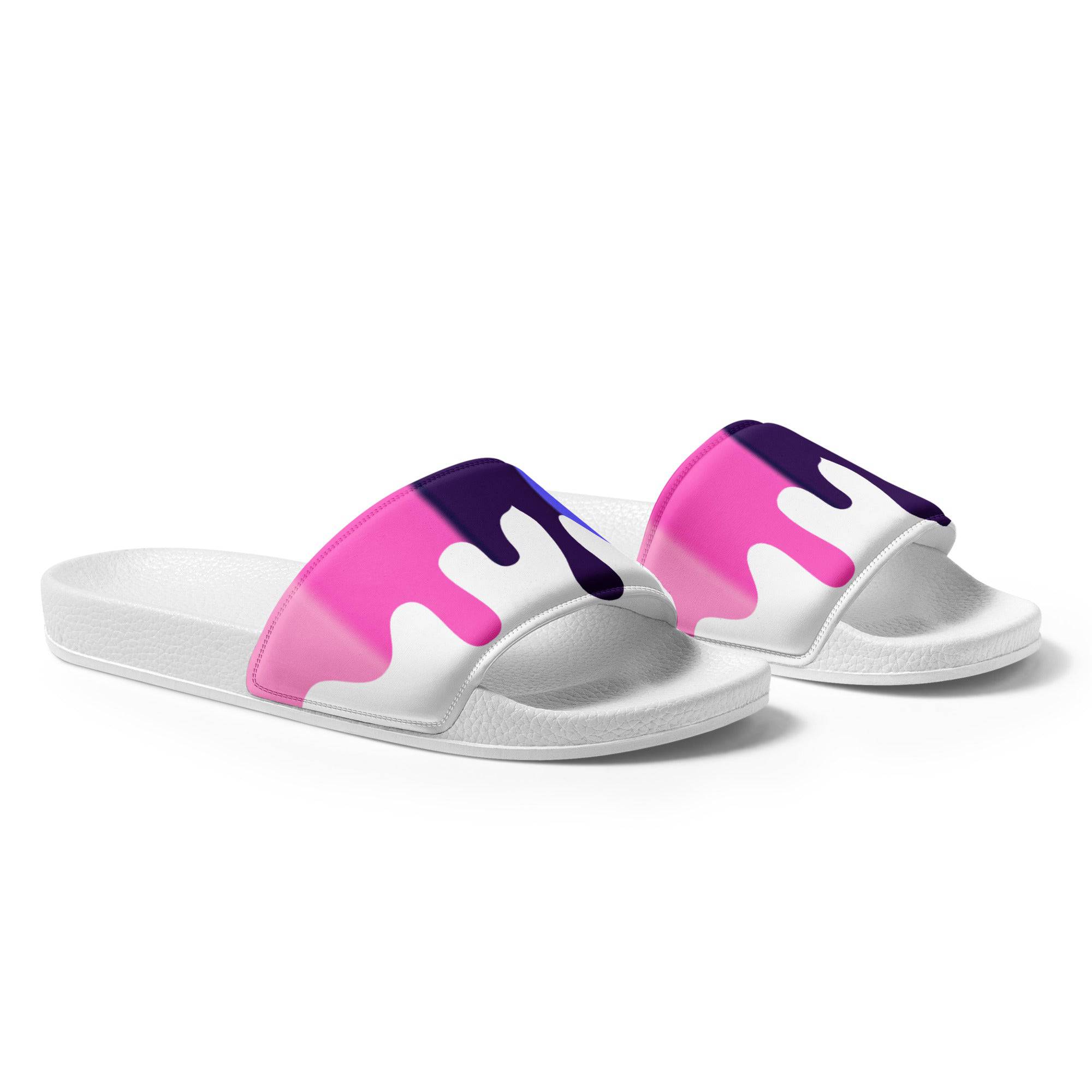 Omni melting pride flag women's slides, view 2 — Rose Gold Co