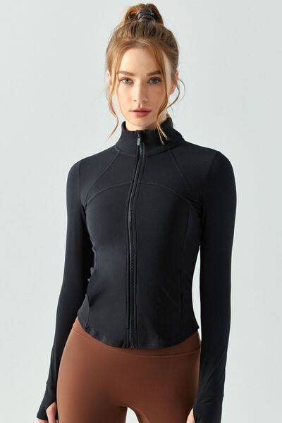 Zip Up Active Outerwear with Pockets - Rose Gold Co. Shop