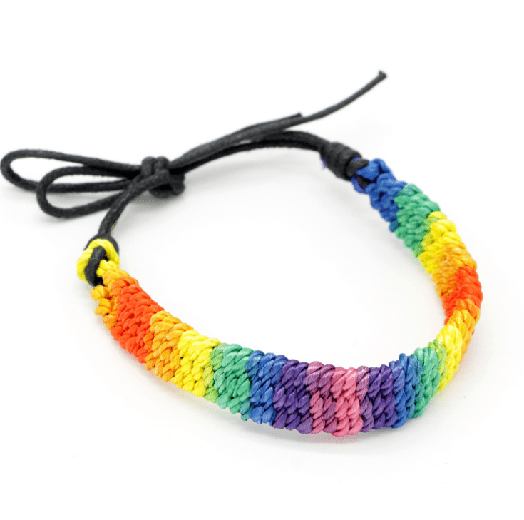 Rainbow Pride Braided Rope Bracelet - Rose Gold Co. Shop