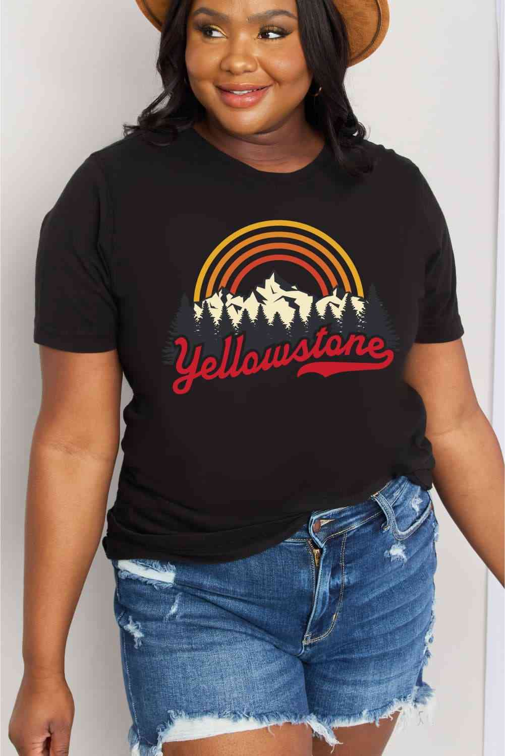 Simply Love Full Size YELLOWSTONE Graphic Cotton Tee - Rose Gold Co. Shop