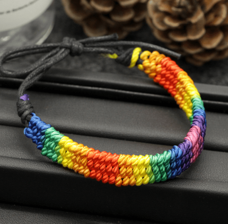 Rainbow Pride Braided Rope Bracelet - Rose Gold Co. Shop