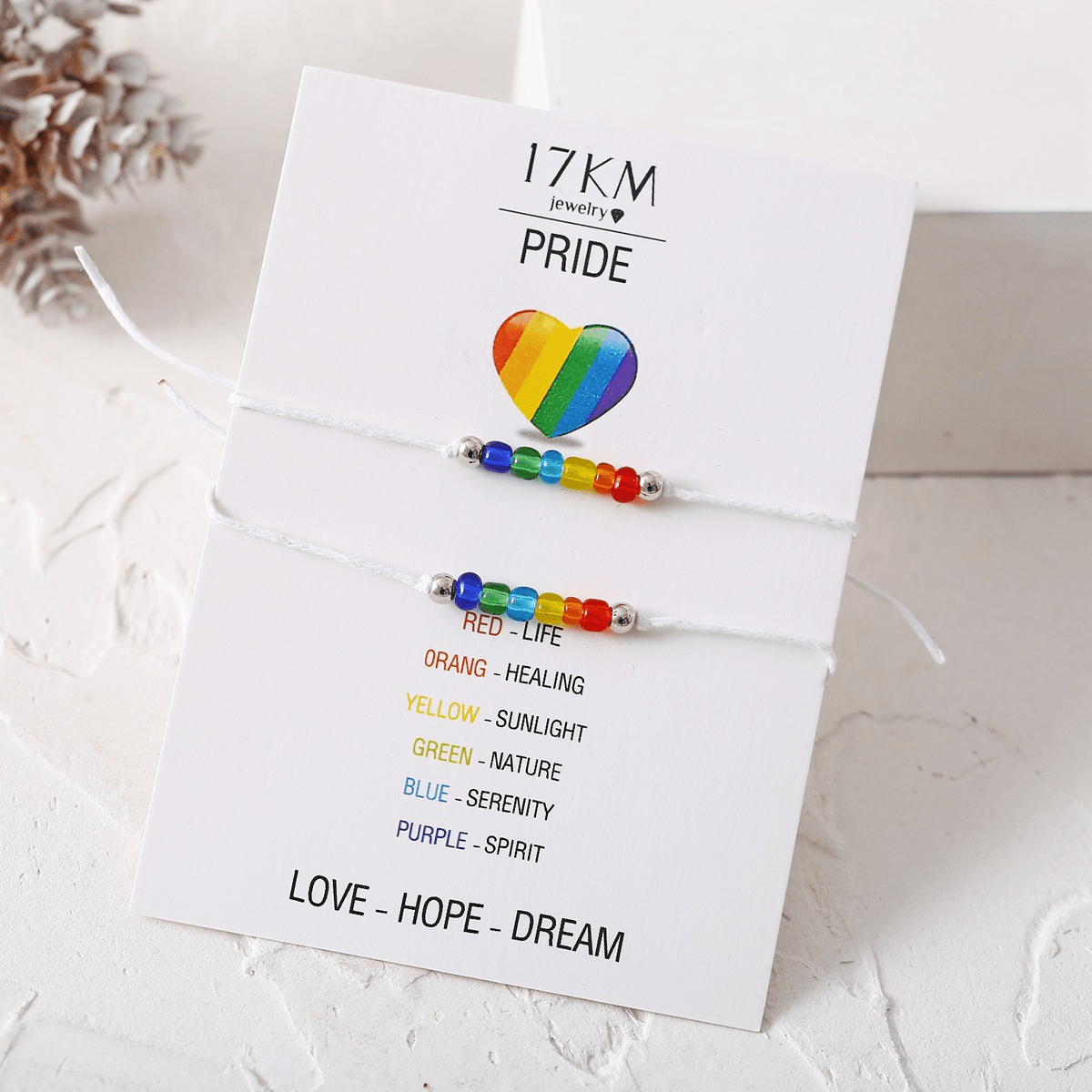 2Pcs/set Love Is Love Rainbow Pride Gift Bracelet