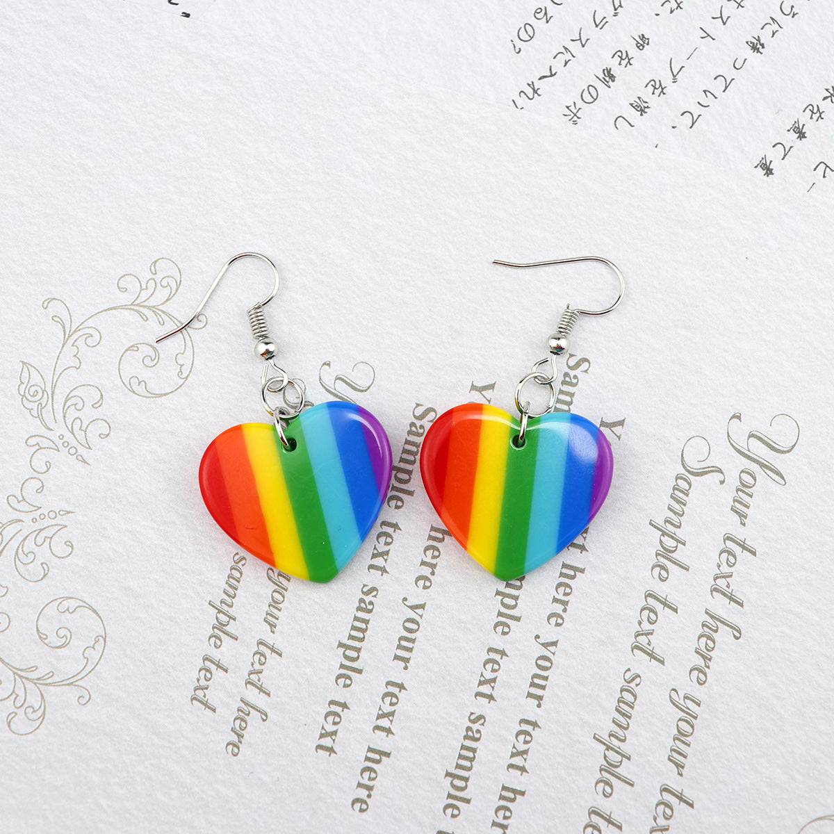 Rainbow Heart LGBT Pride Earrings
