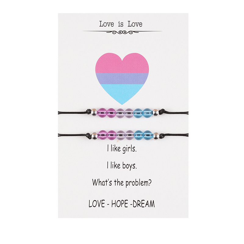 Love Is Love Bisexual Pride Gift Bracelet - Rose Gold Co. Shop