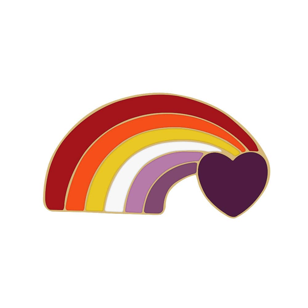 Sunset Lesbian Pride Flag Lapel Pins - Rose Gold Co. Shop