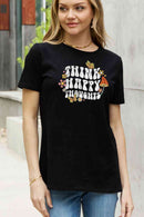 Simply Love Full Size THINK HAPPY THOUGHTS Graphic Cotton Tee - Rose Gold Co. Shop