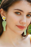 Floral Bead Dangle Earrings - Rose Gold Co. Shop