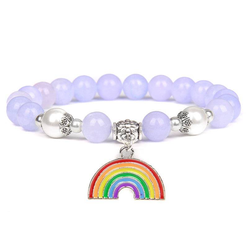 Beaded Rainbow Pride Charm Bracelet - Rose Gold Co. Shop