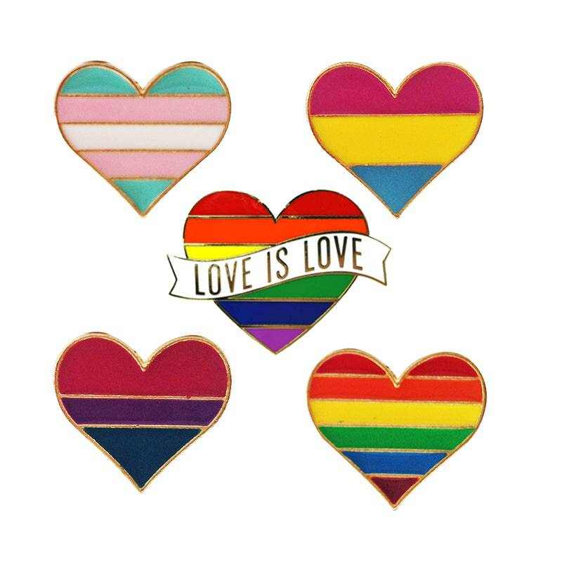 LGBT Awareness Heart Pins - Rose Gold Co. Shop