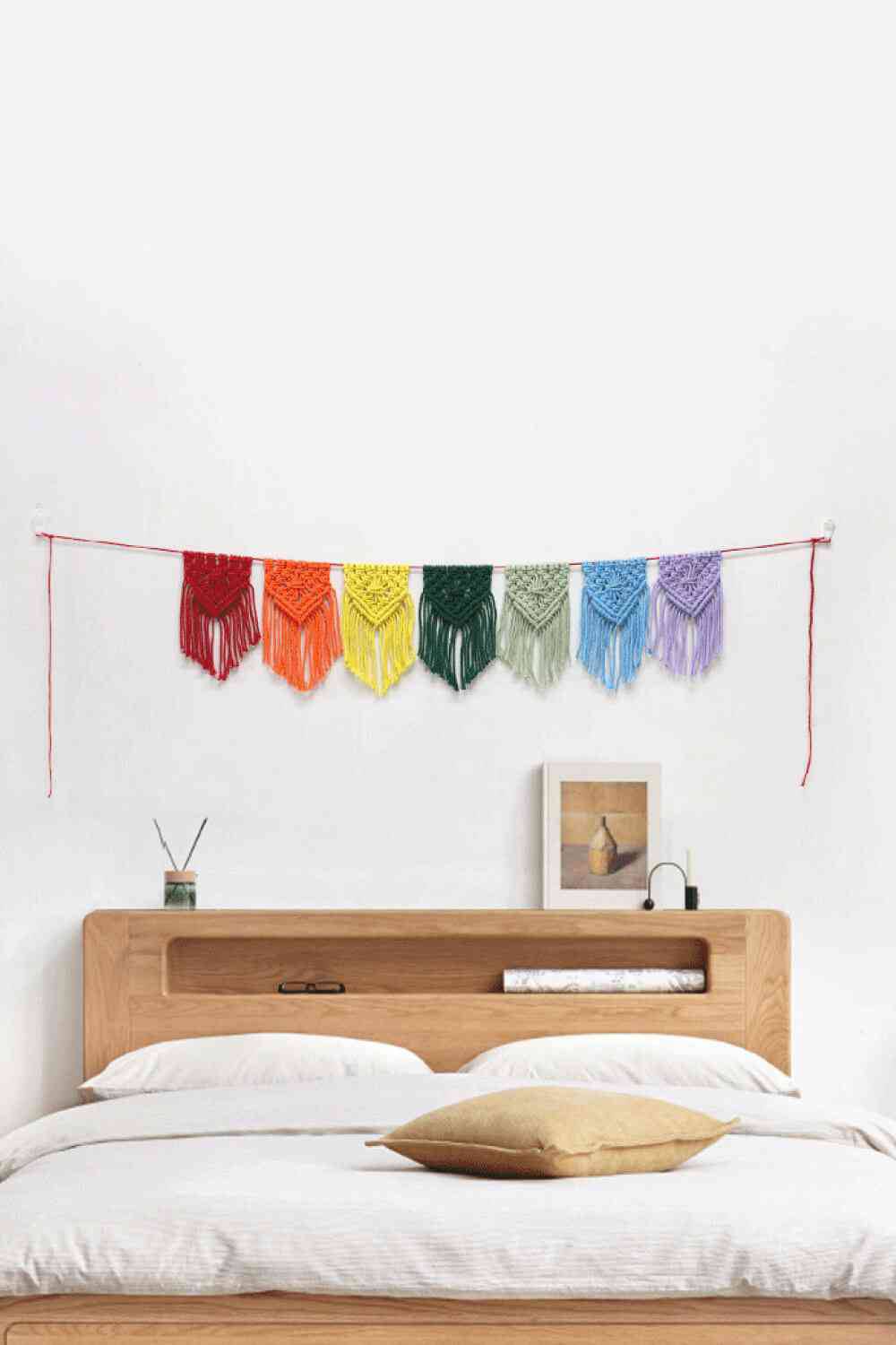 Rainbow Fringe Macrame Banner - Rose Gold Co. Shop