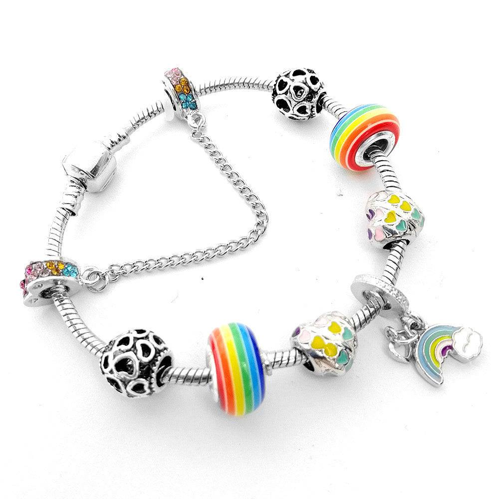 Rainbow LGBT Pride Beaded Charm Bracelet - Rose Gold Co. Shop