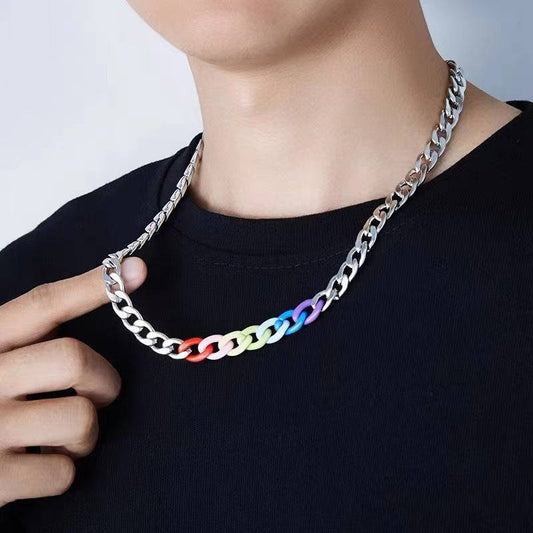 Gay Pride Rainbow Accent Chain - Rose Gold Co. Shop