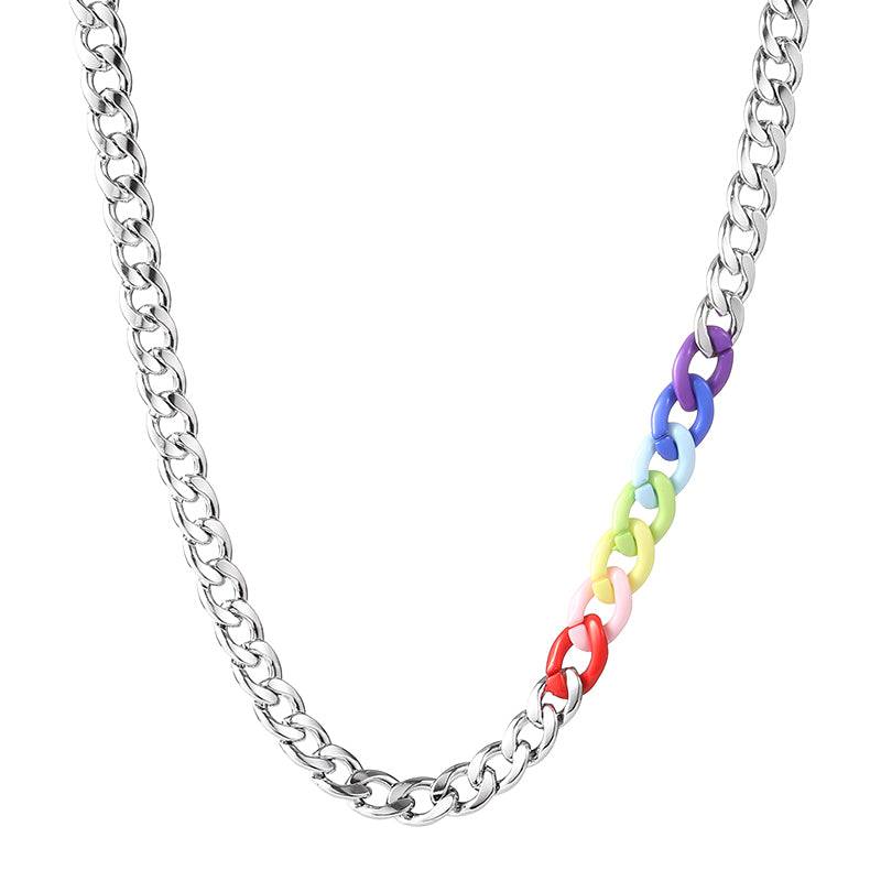 Gay Pride Rainbow Accent Chain - Rose Gold Co. Shop